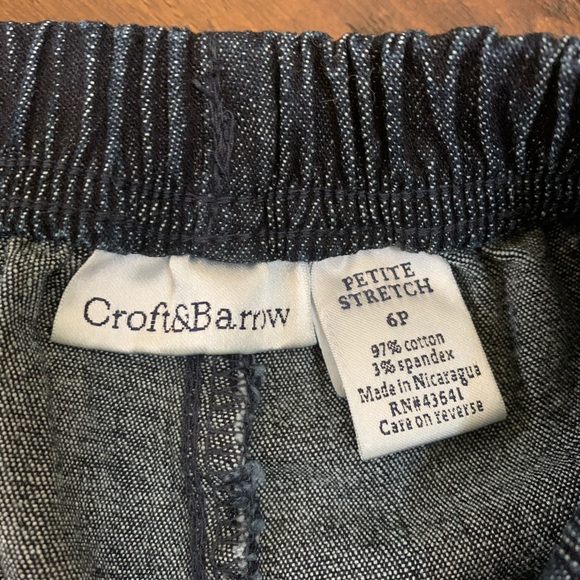 New Denim Pull On Capris Silver Hardware Sz 6P - Picture 4 of 9